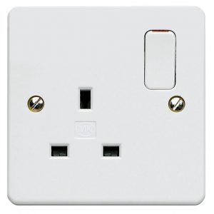 13 AMP White Plastic Electrical Switch Sockets Fitting Plug Wall Light Electric 